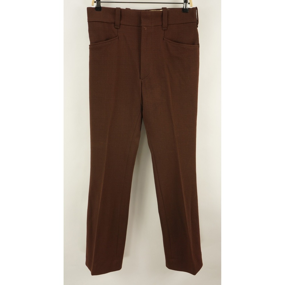 Vintage 1950s Western Rodeo Flare Pants Men's 32 x 31 Dark Brown Woven Stretch‎